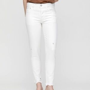 Moussy Merry Tapered White Jeans Size 27